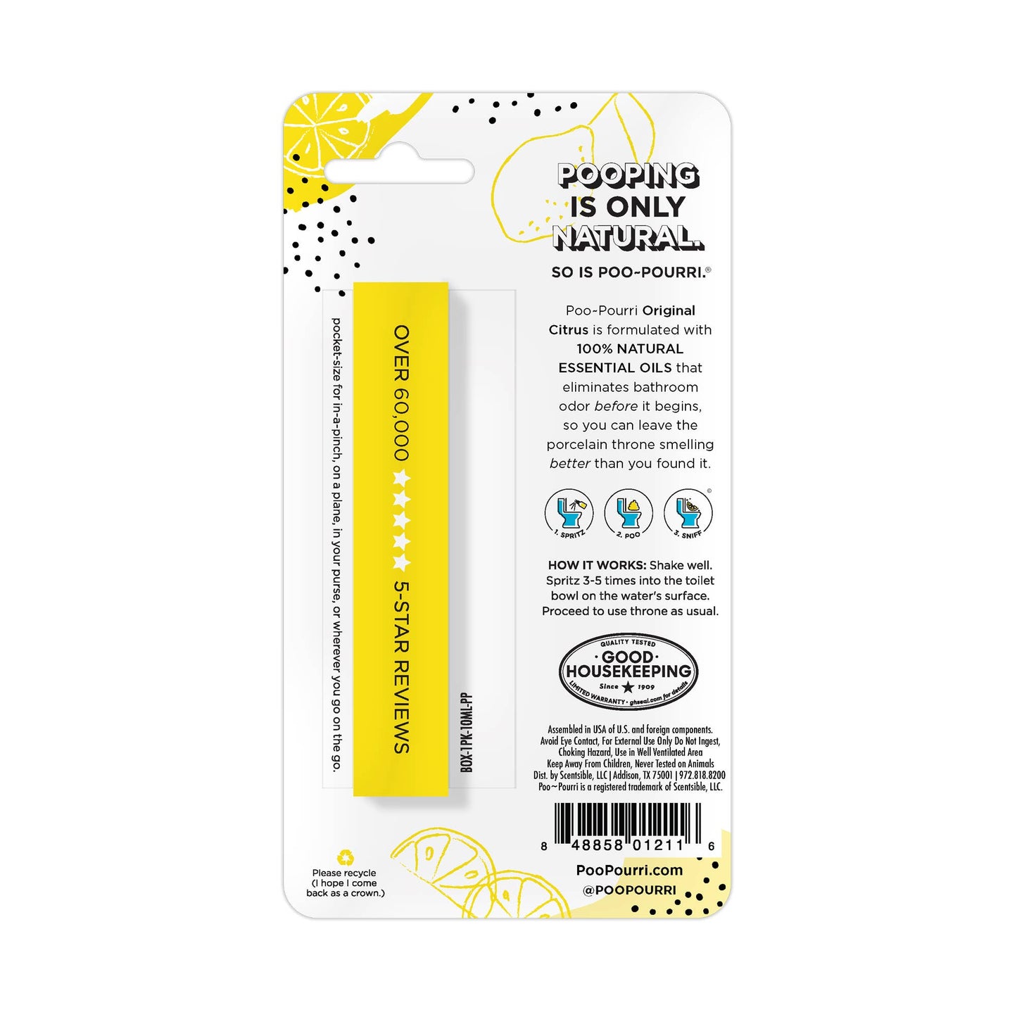 Poo~Pourri Original Citrus 10mL Travel Size: Lemon + Bergamot + Lemongrass