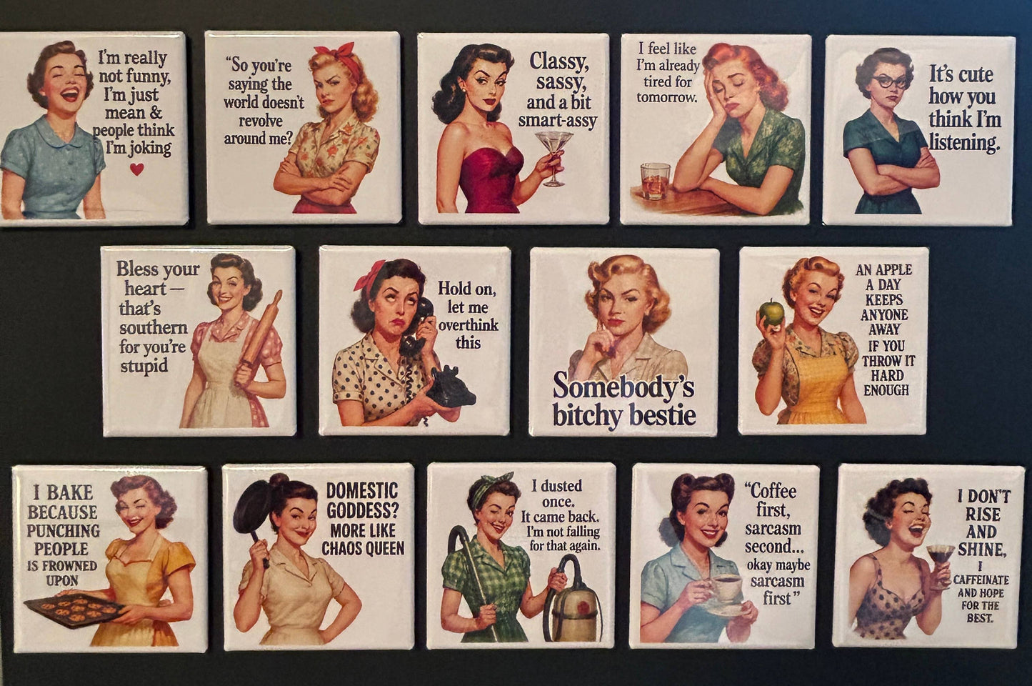 Retro Sassy Magnet - An Apple a Day