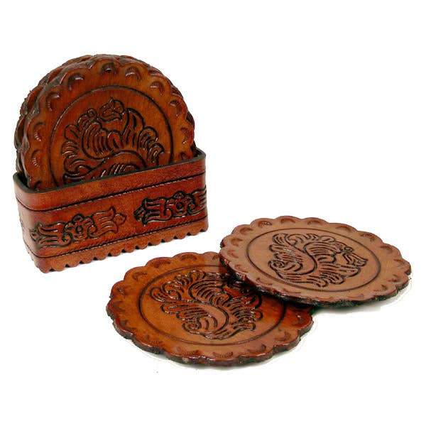 Leather Coaster Set of 8