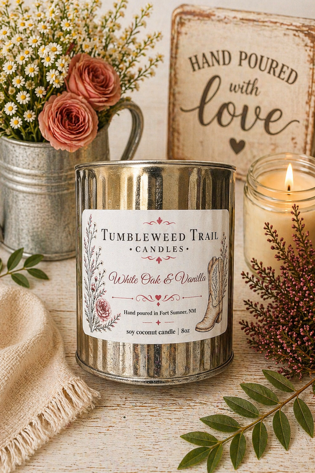 White Oak & Vanilla Candle 8oz