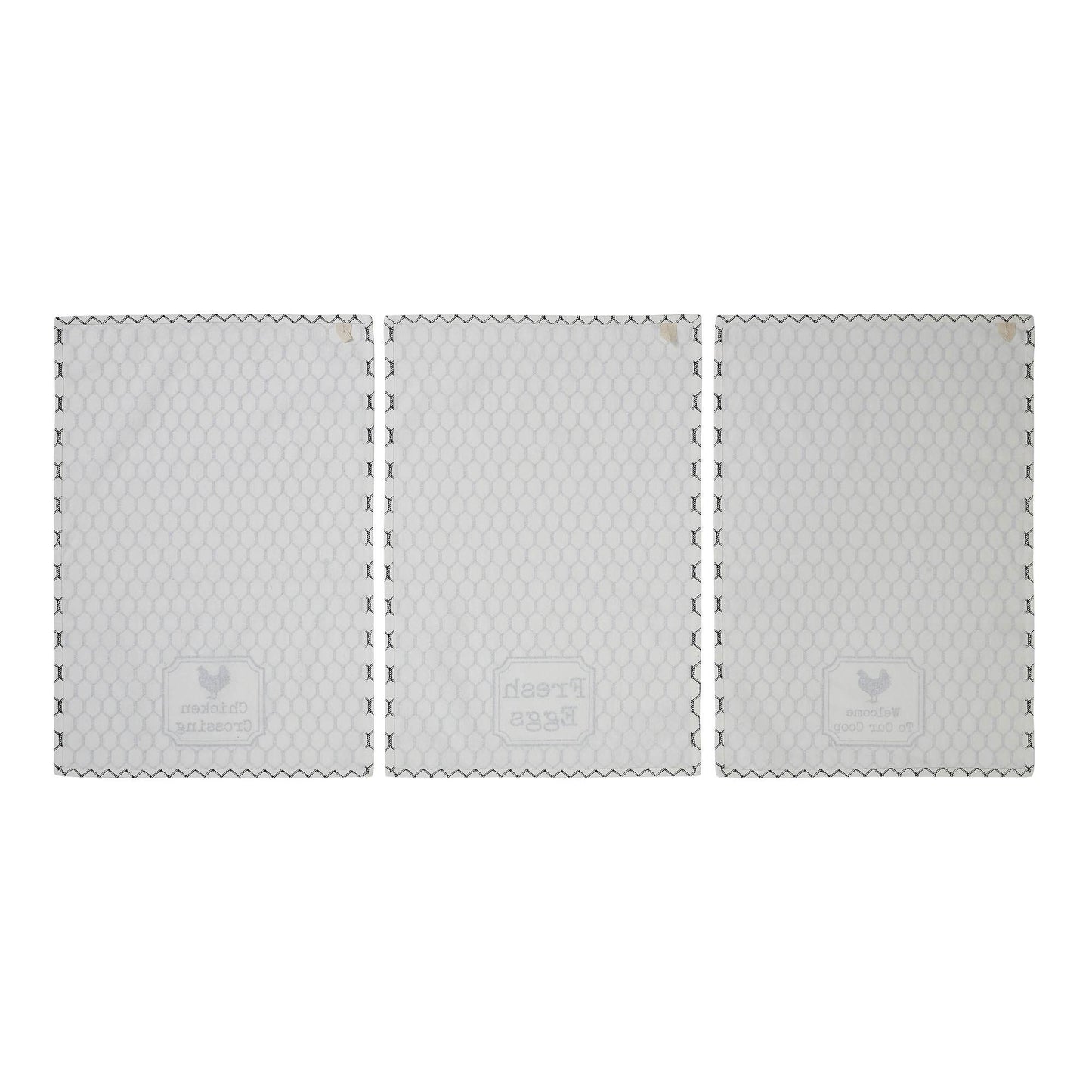 Down Home Chicken Crossing Tea Towel Set of 3 19x28