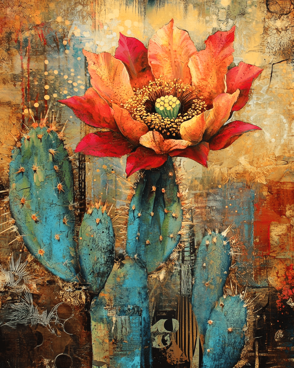 Grunge Desert Flora Western Southwest Art Print