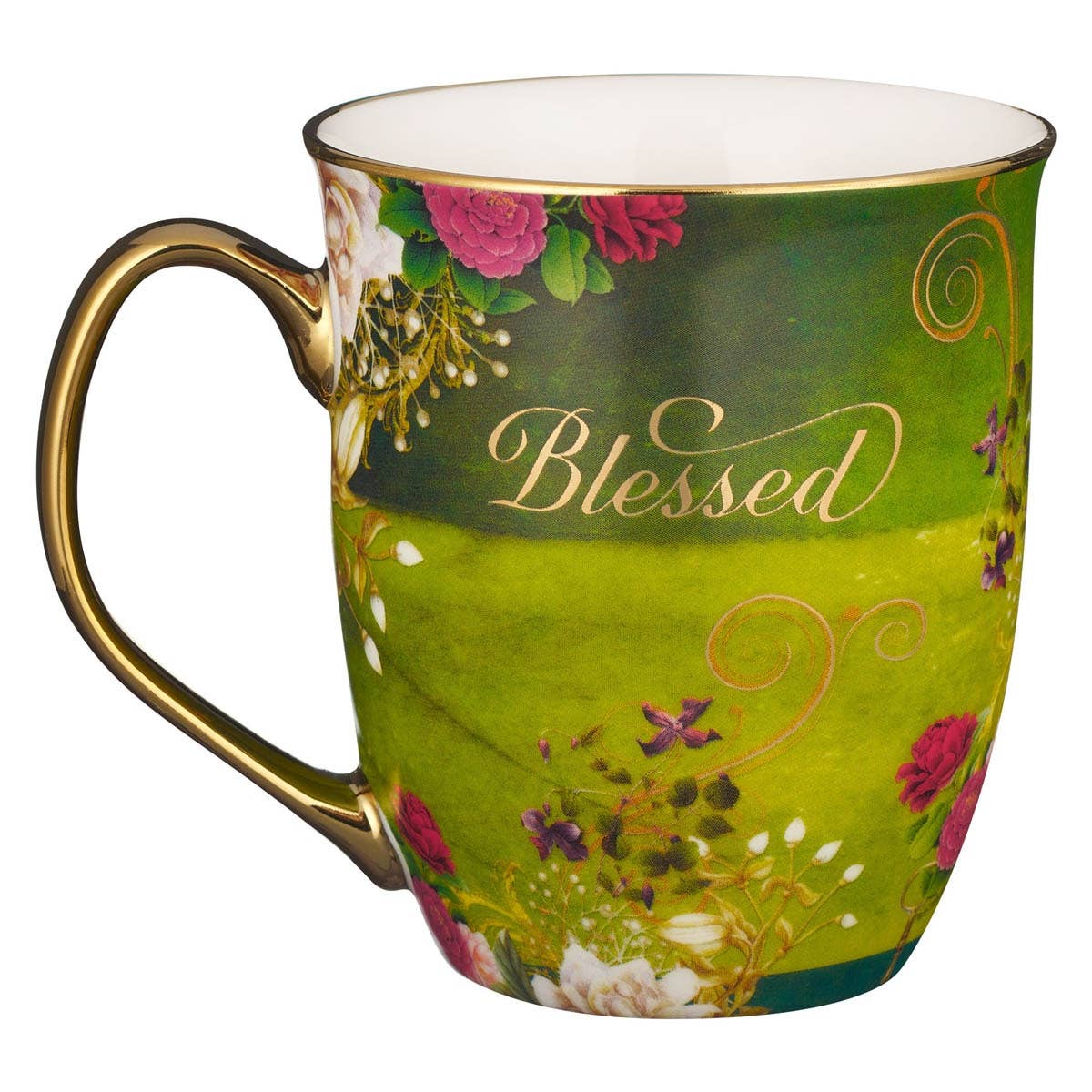 Mug Blue/White Peacock Blessed Jer. 17:7