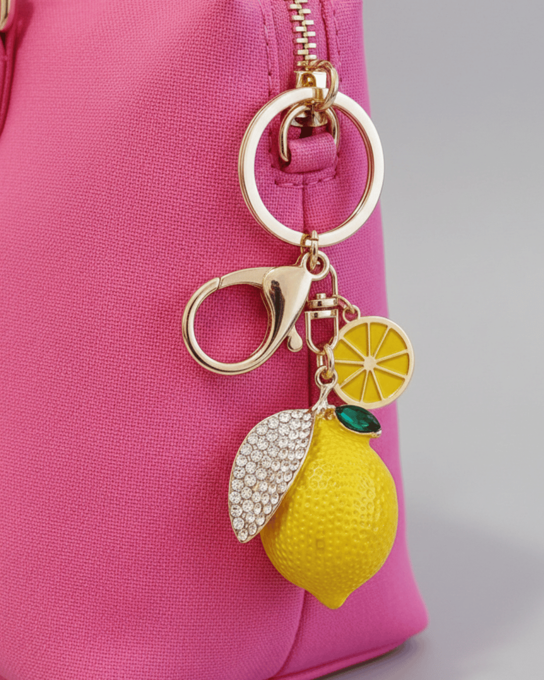 Lemon Rhinestone Keychain