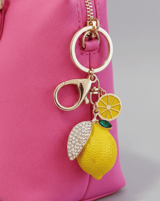 Lemon Rhinestone Keychain