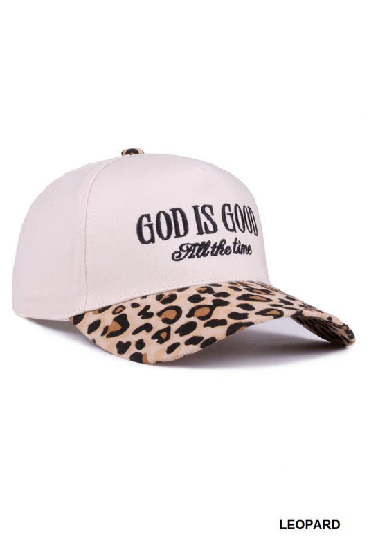 God is Good Leopard Ballcap