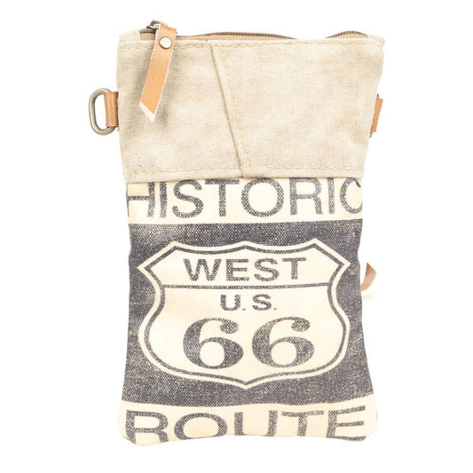 West Us 66 Passport Canvas Bag With Adjustable Strap