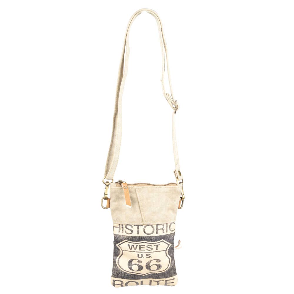 West Us 66 Passport Canvas Bag With Adjustable Strap