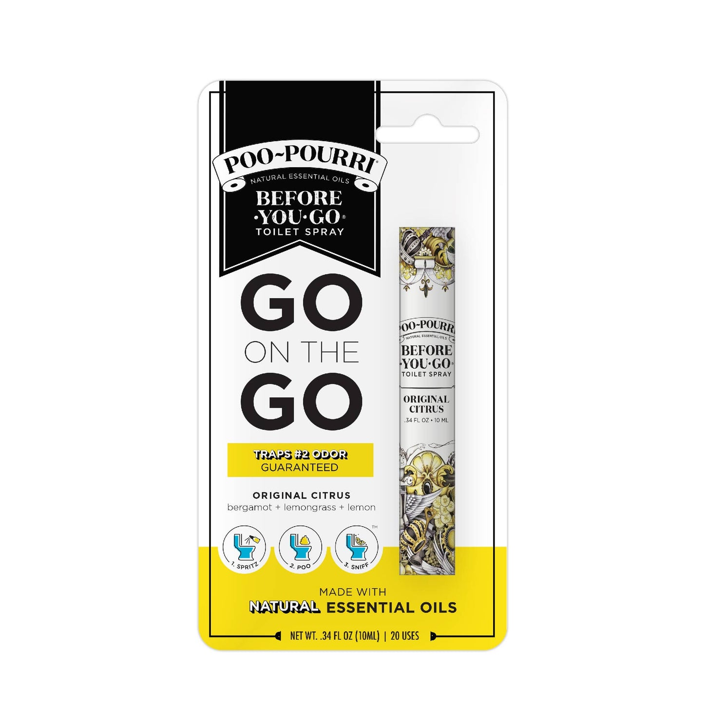 Poo~Pourri Original Citrus 10mL Travel Size: Lemon + Bergamot + Lemongrass