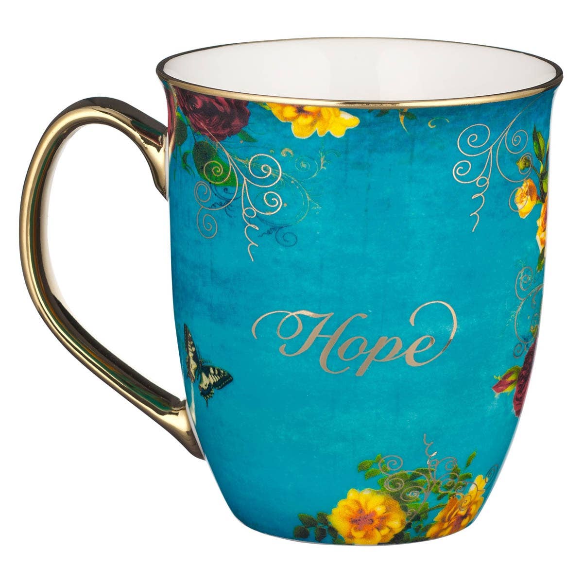 Mug Teal/White Butterfly Hope Isa. 40:31