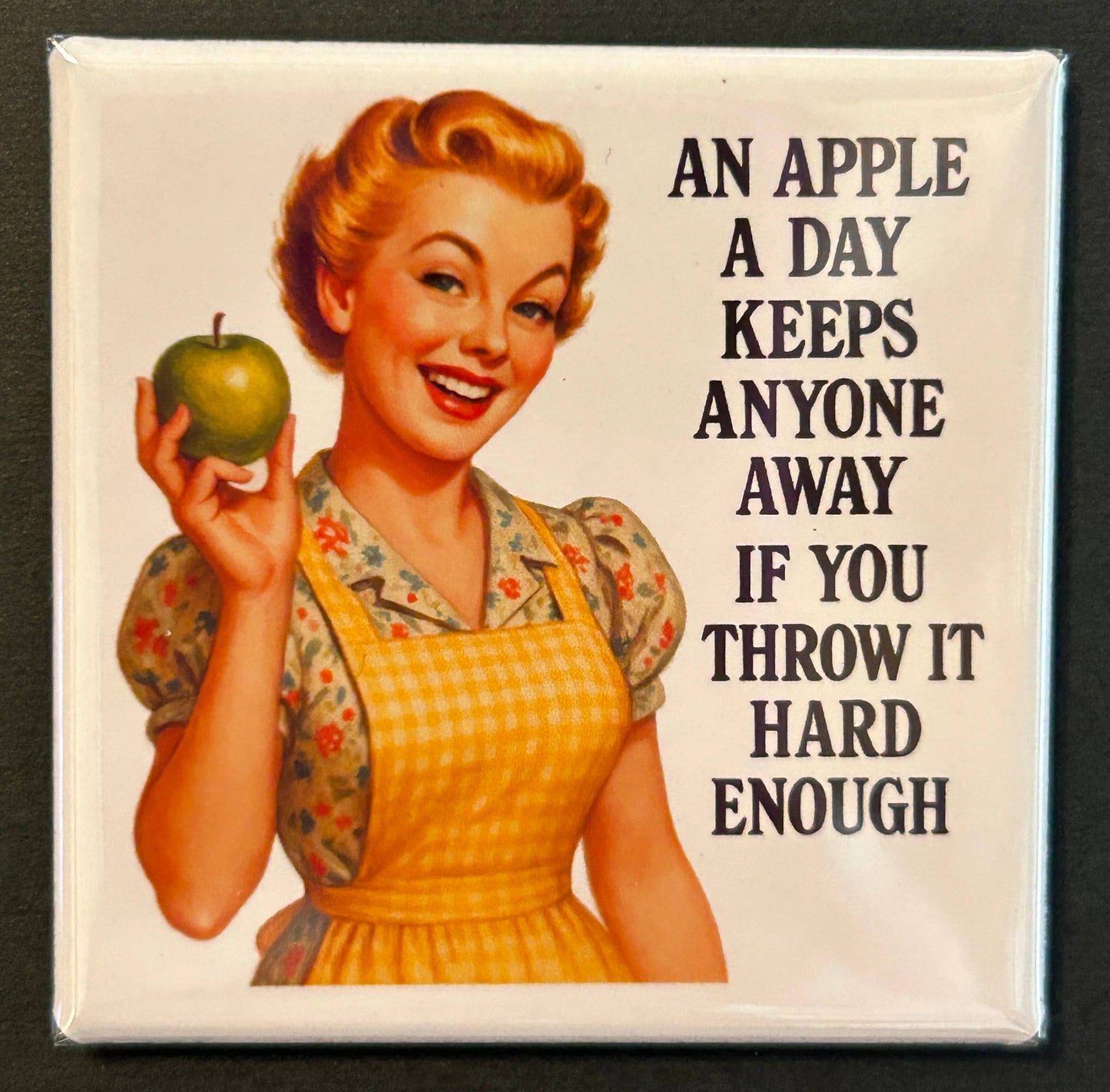 Retro Sassy Magnet - An Apple a Day