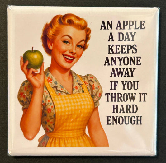 Retro Sassy Magnet - An Apple a Day