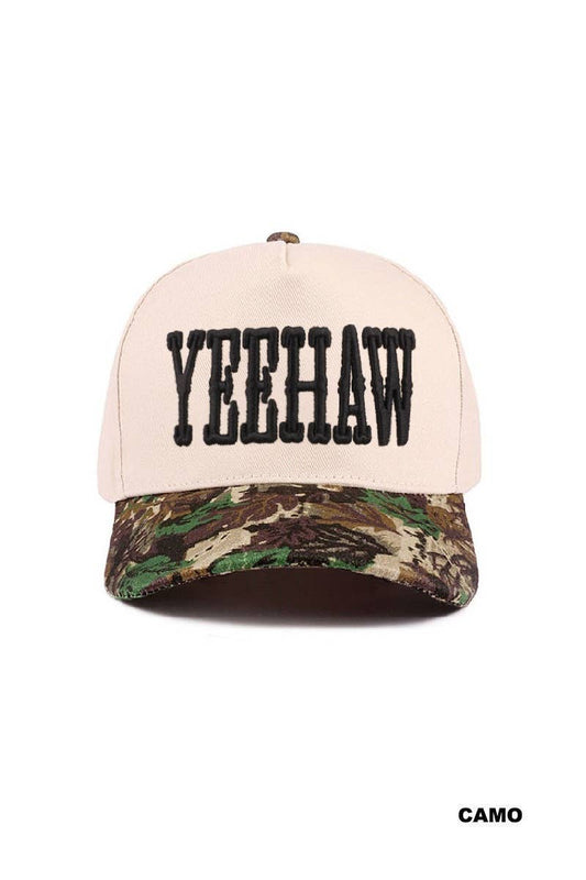 Yeehaw Two Tone Camo Canvas Cotton Cap