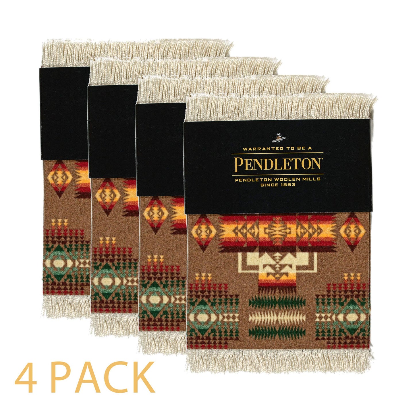 4 Pc CoasterRug® Pendleton® Chief Joseph Khaki