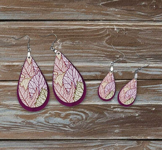 colorful leaf earrings