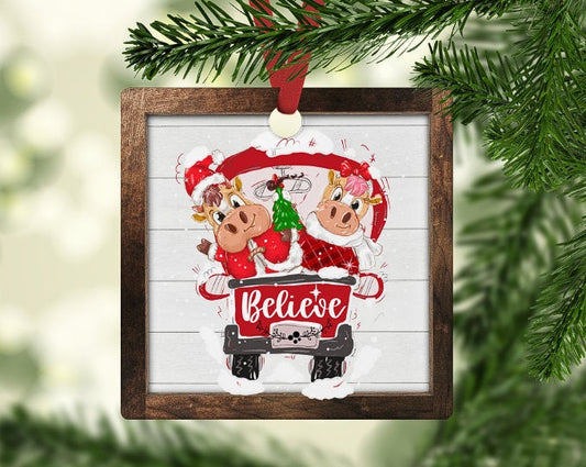SANTA FARM ANIMALS CHRISTMAS ORNAMENT