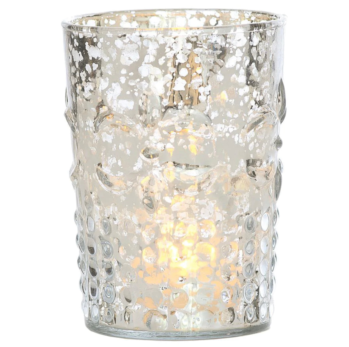 Mercury glass candle holder