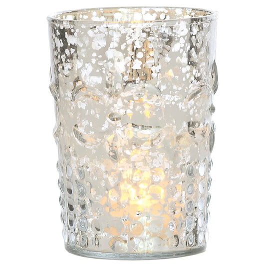 Mercury glass candle holder