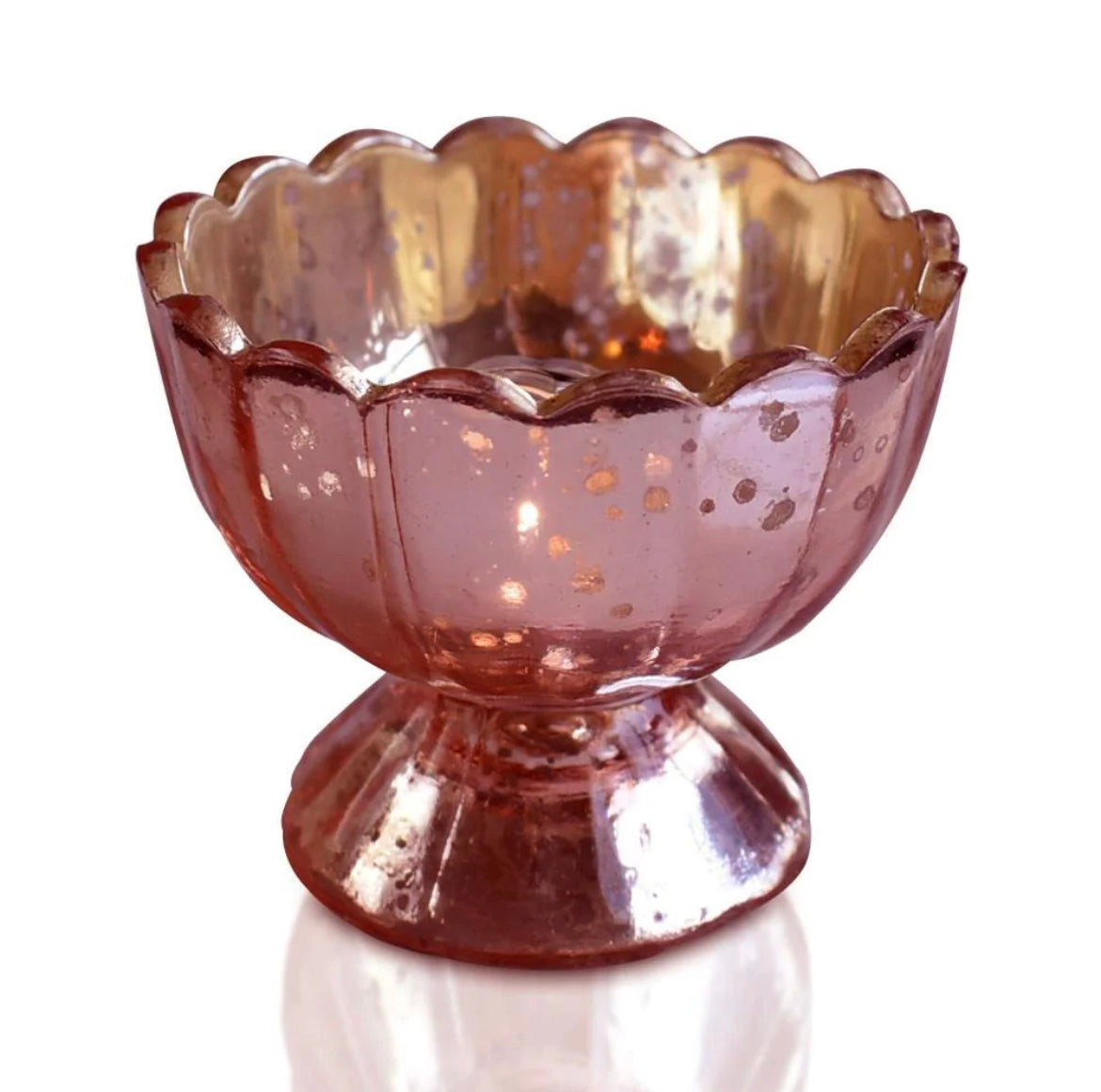 Mercury glass candle holder sundae
